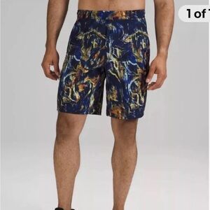 Lululemon Pace Breaker Hyper-flow Blue Multi Linerless Shorts L Large